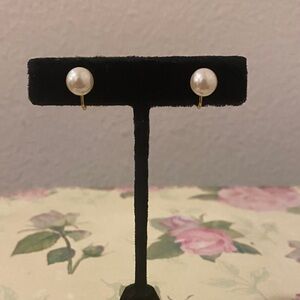 Classic Clip On Pearl Stud Earrings
